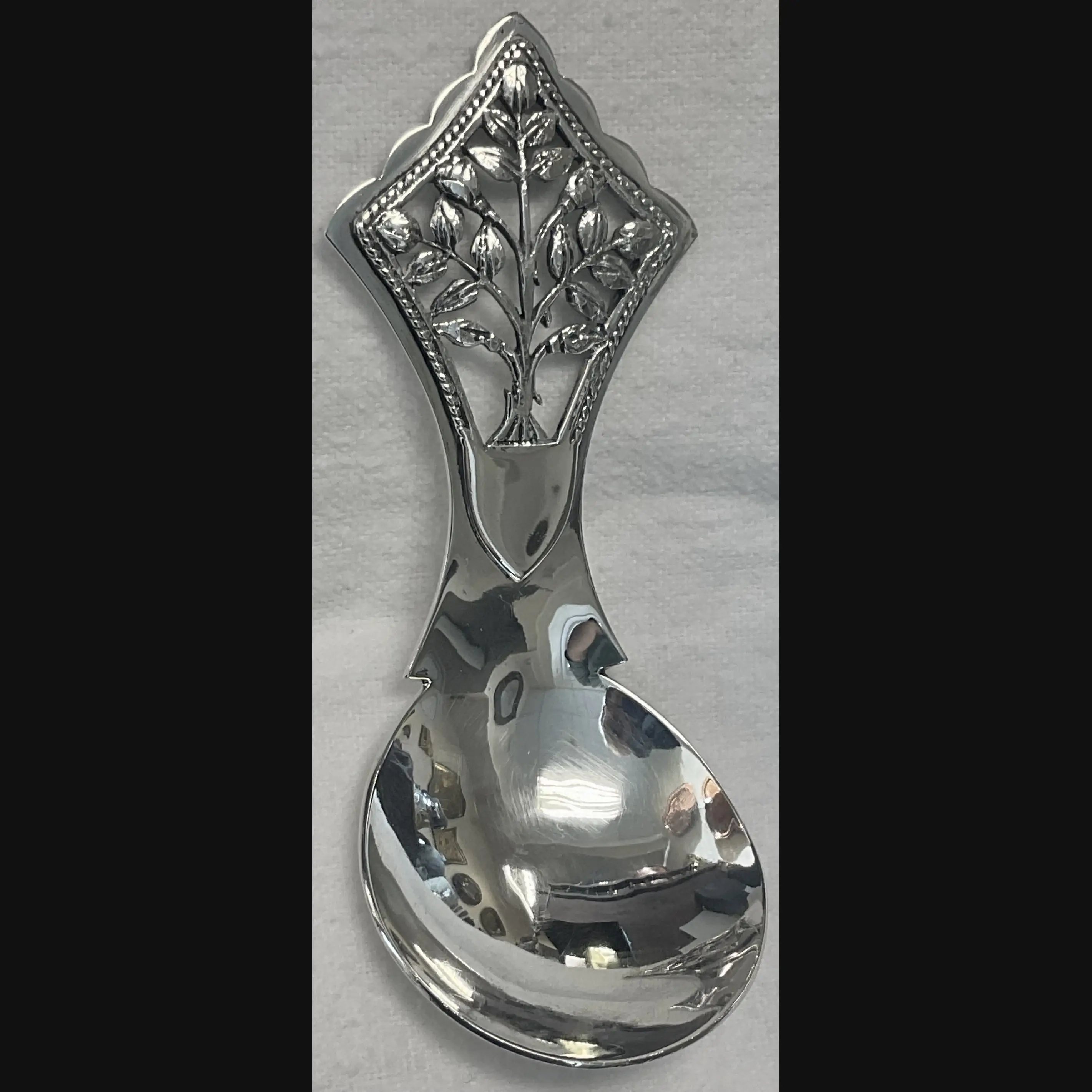 peter cook arts and crafts silver tea caddy spoon in the manner of h g murphy c1951