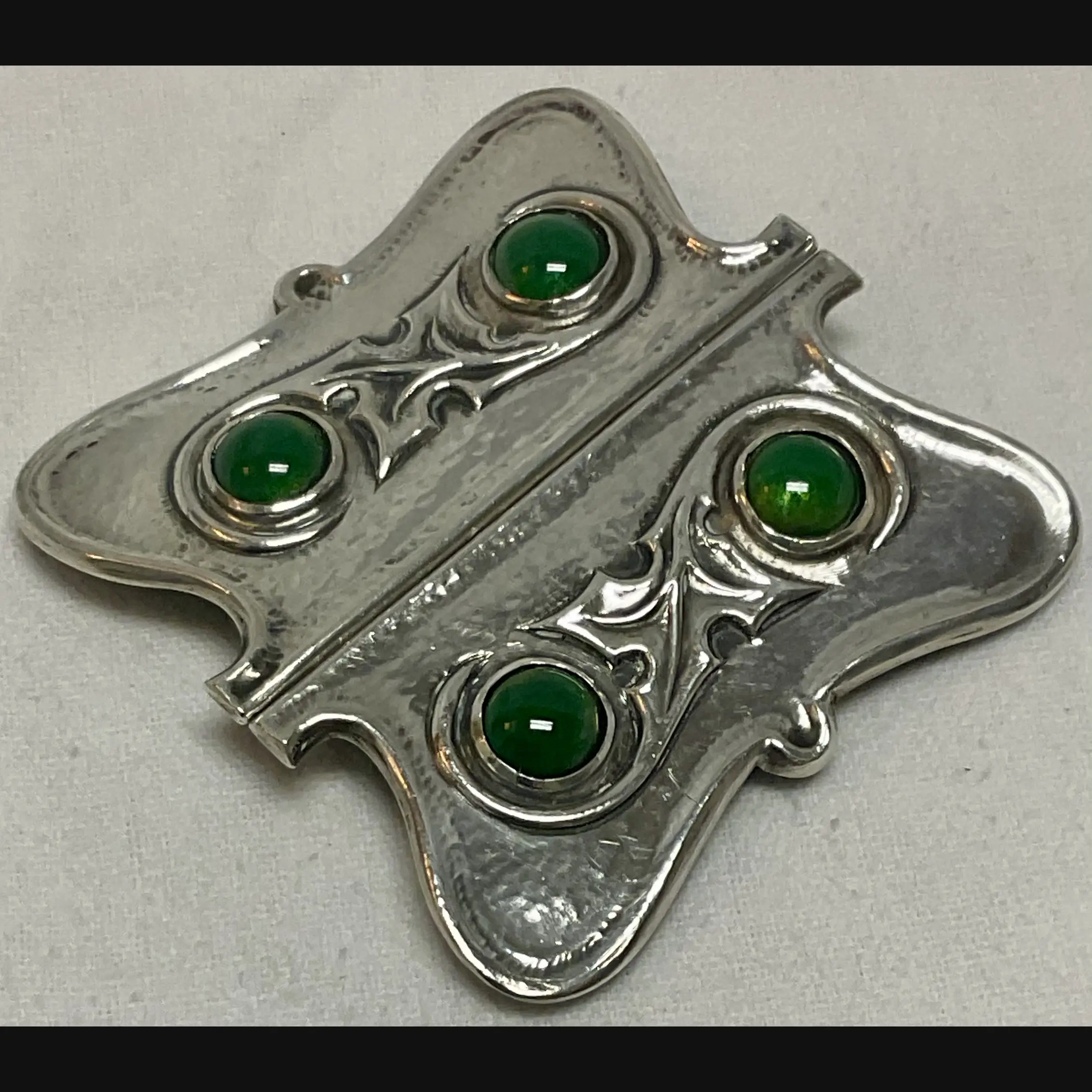 rare keswick school of industrial art ksia arts and crafts art nouveau silver and enamelled belt buckle c1900 05