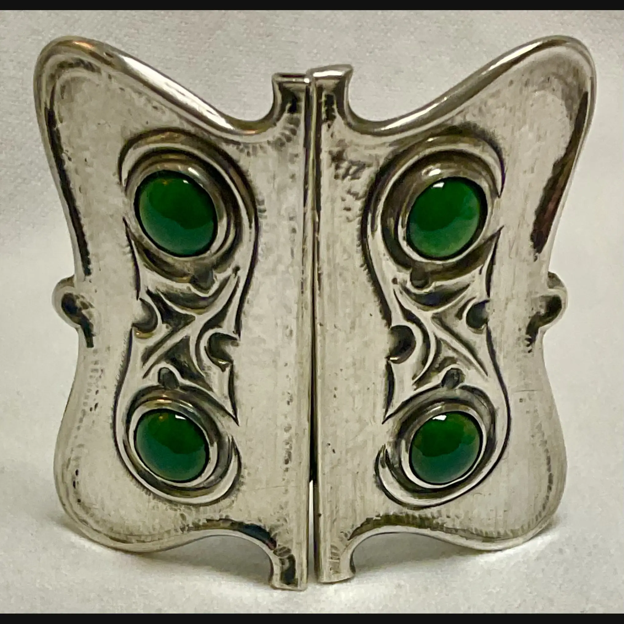 rare keswick school of industrial art ksia arts and crafts art nouveau silver and enamelled belt buckle c1900 05