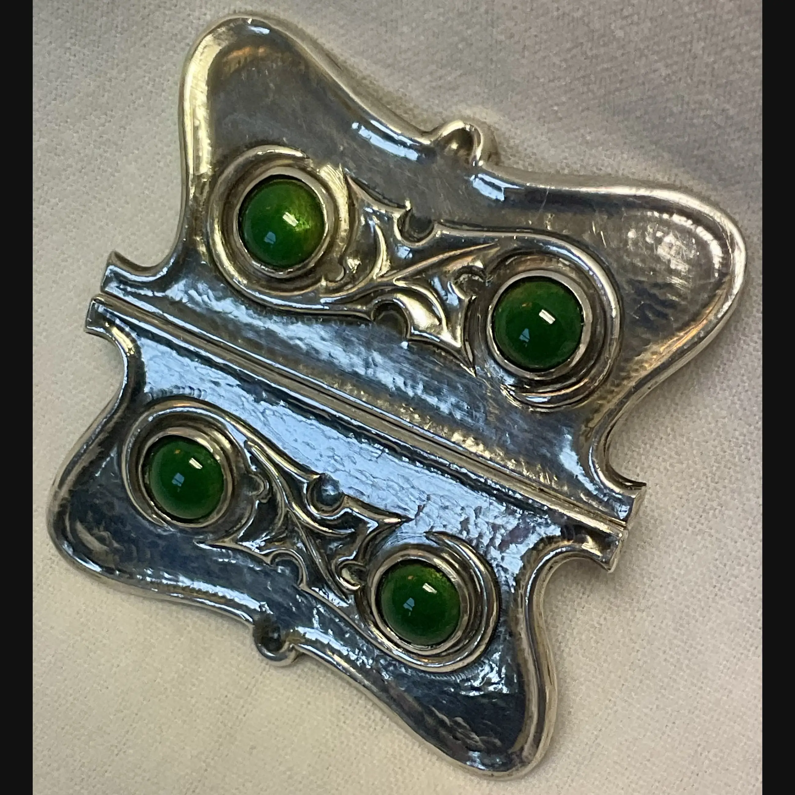 rare keswick school of industrial art ksia arts and crafts art nouveau silver and enamelled belt buckle c1900 05