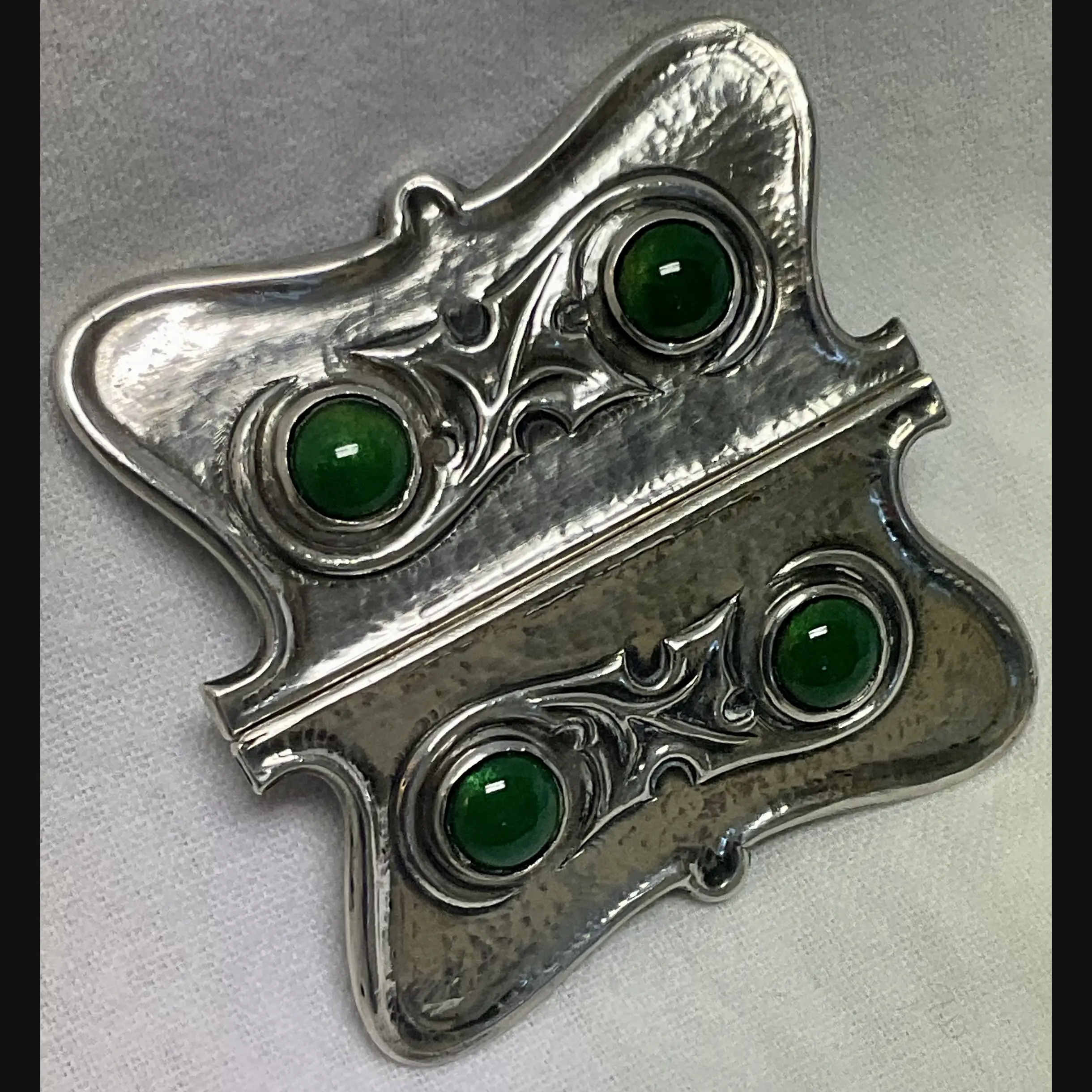 rare keswick school of industrial art ksia arts and crafts art nouveau silver and enamelled belt buckle c1900 05