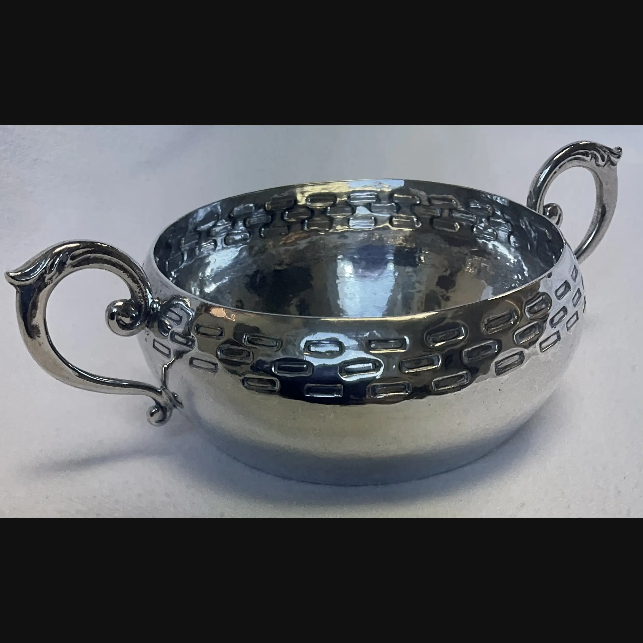 keswick school of industrial art ksia arts and crafts silver two handled bowl