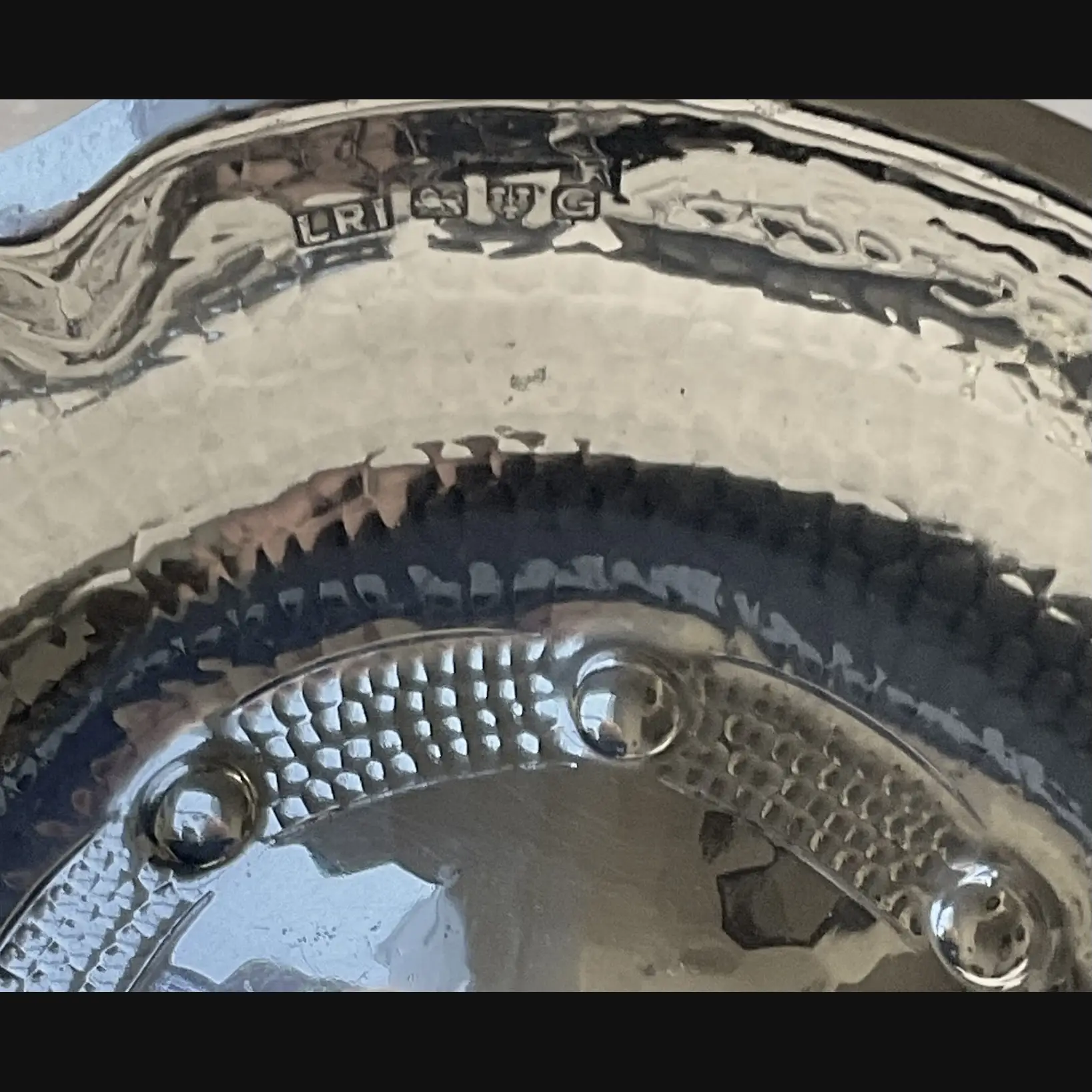 borrowdale lakeland rural industries arts and crafts silver card tray with pinched rim