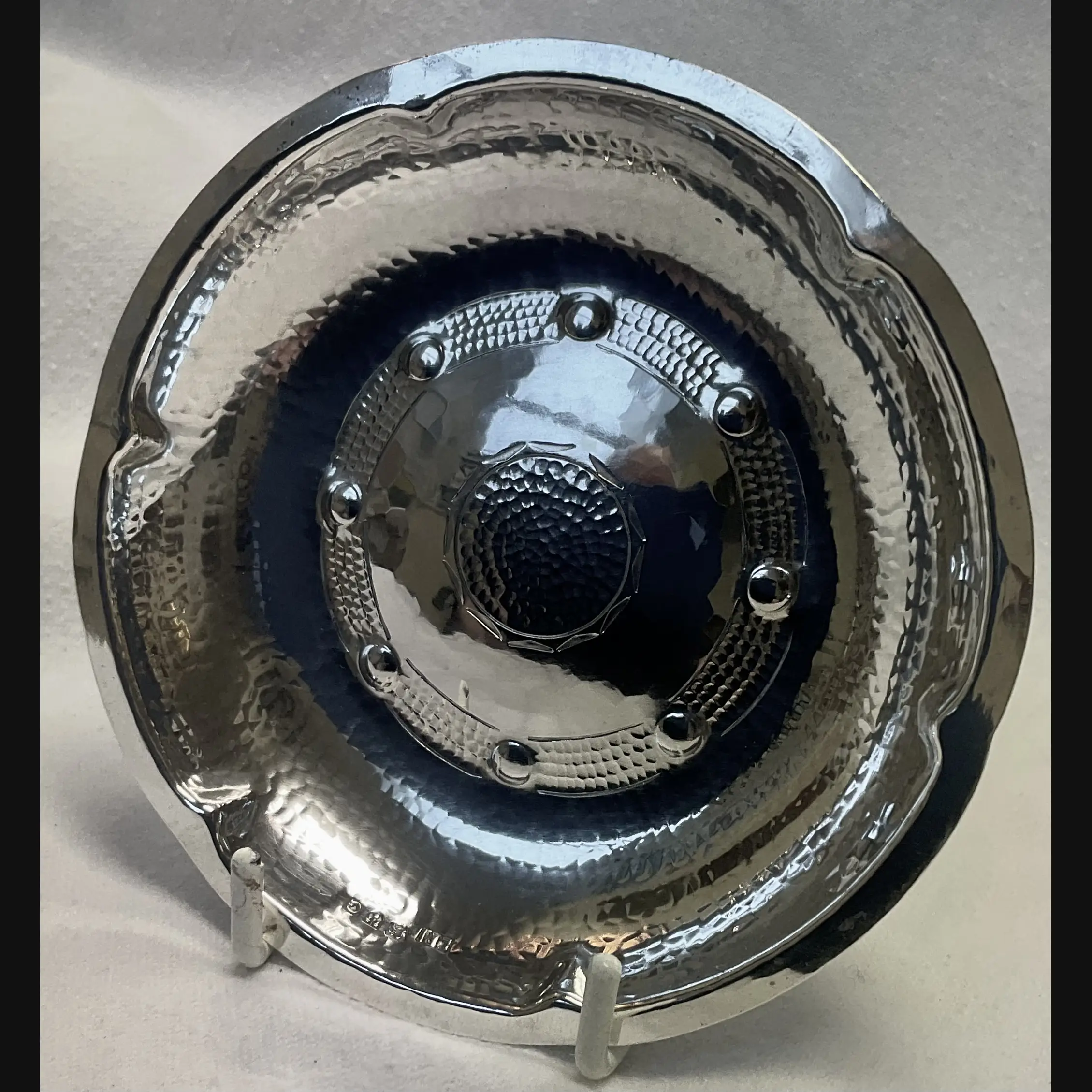 borrowdale lakeland rural industries lri arts and crafts silver card tray with plain rim