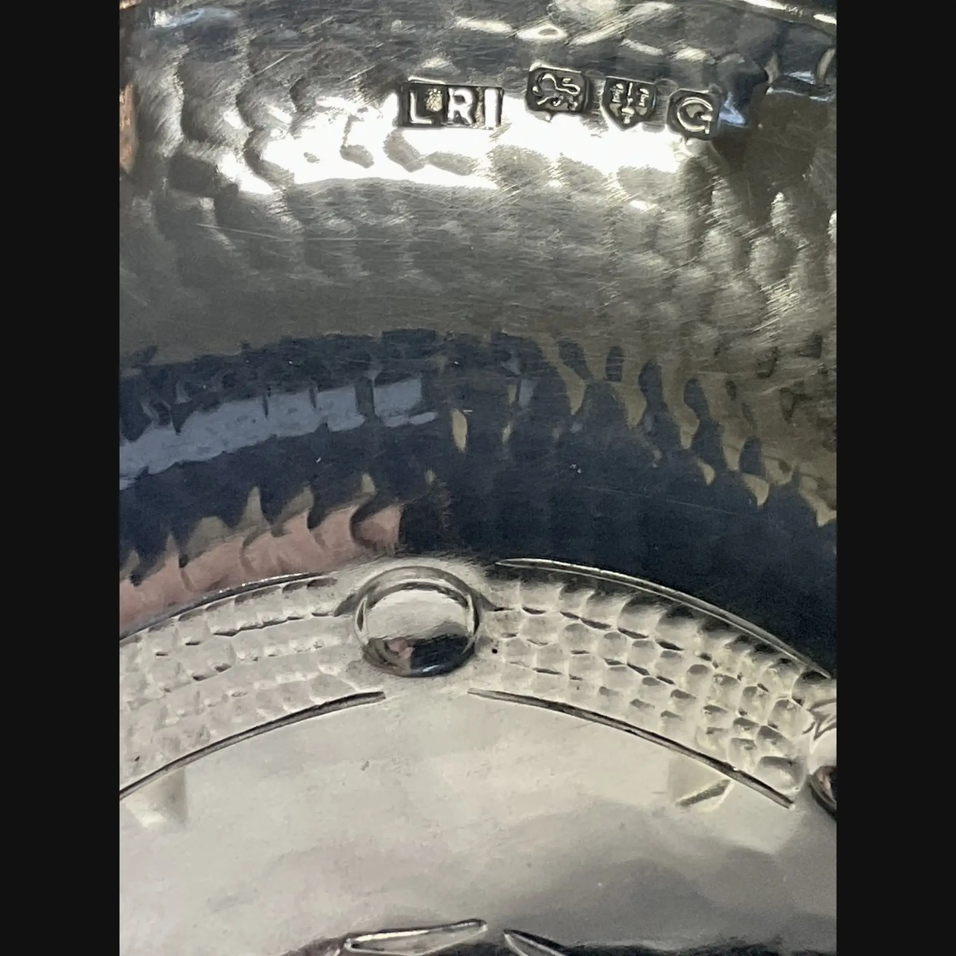 borrowdale lakeland rural industries lri arts and crafts silver card tray with plain rim