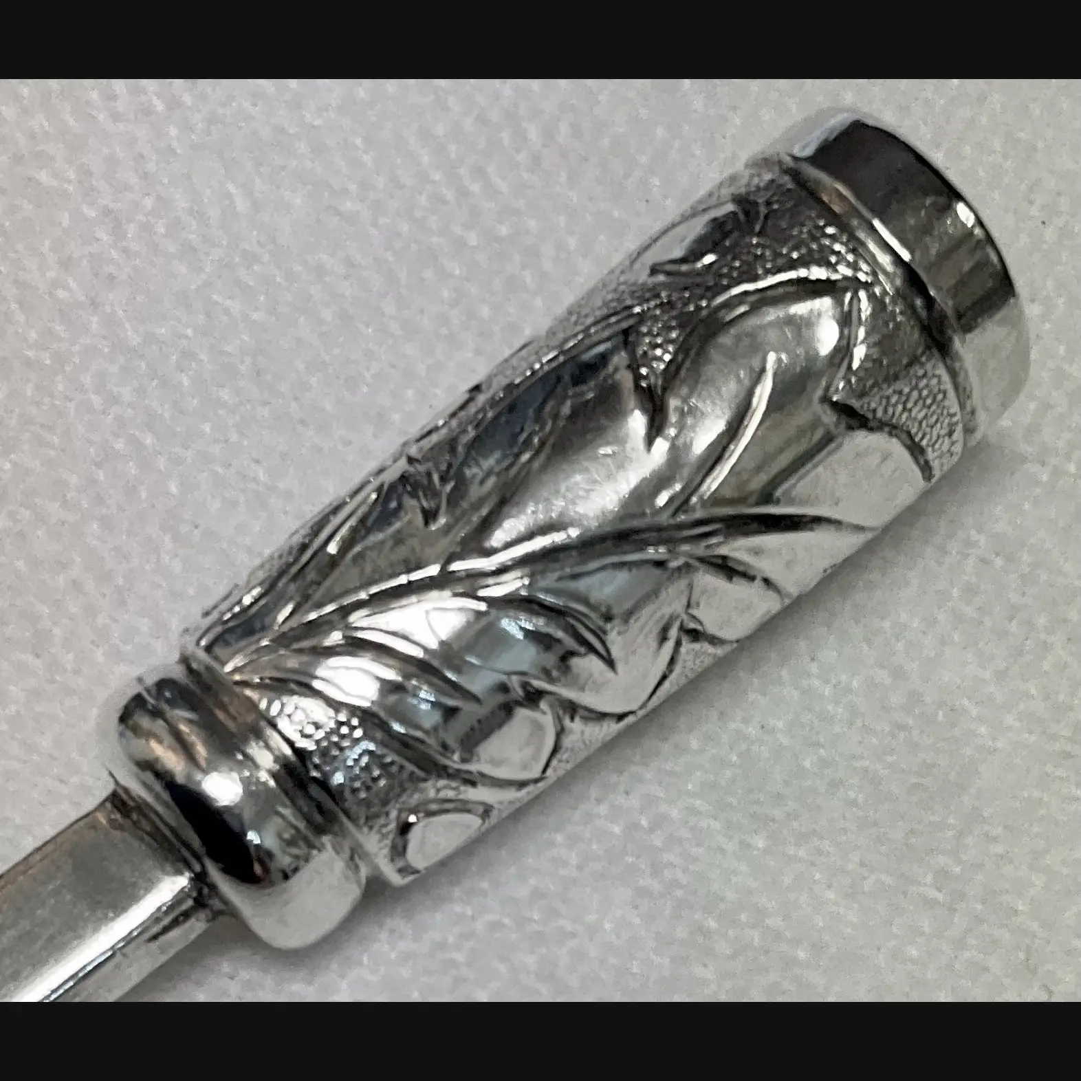 large keswick school of industrial art ksia arts and crafts repousse topped silver spoon birmingham 1897