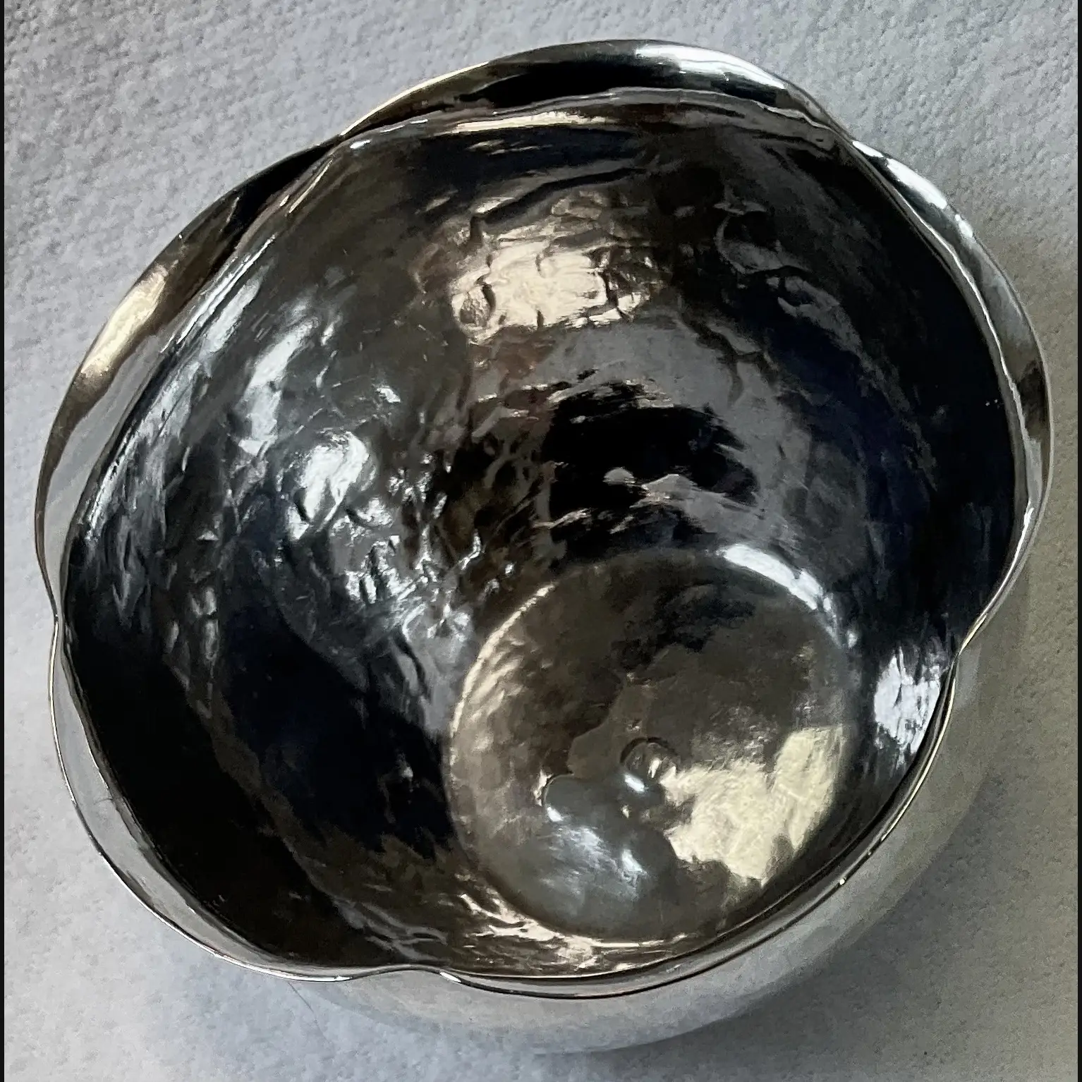 keswick school of industrial art ksia silver arts and crafts planished sugar bowl with wave edge