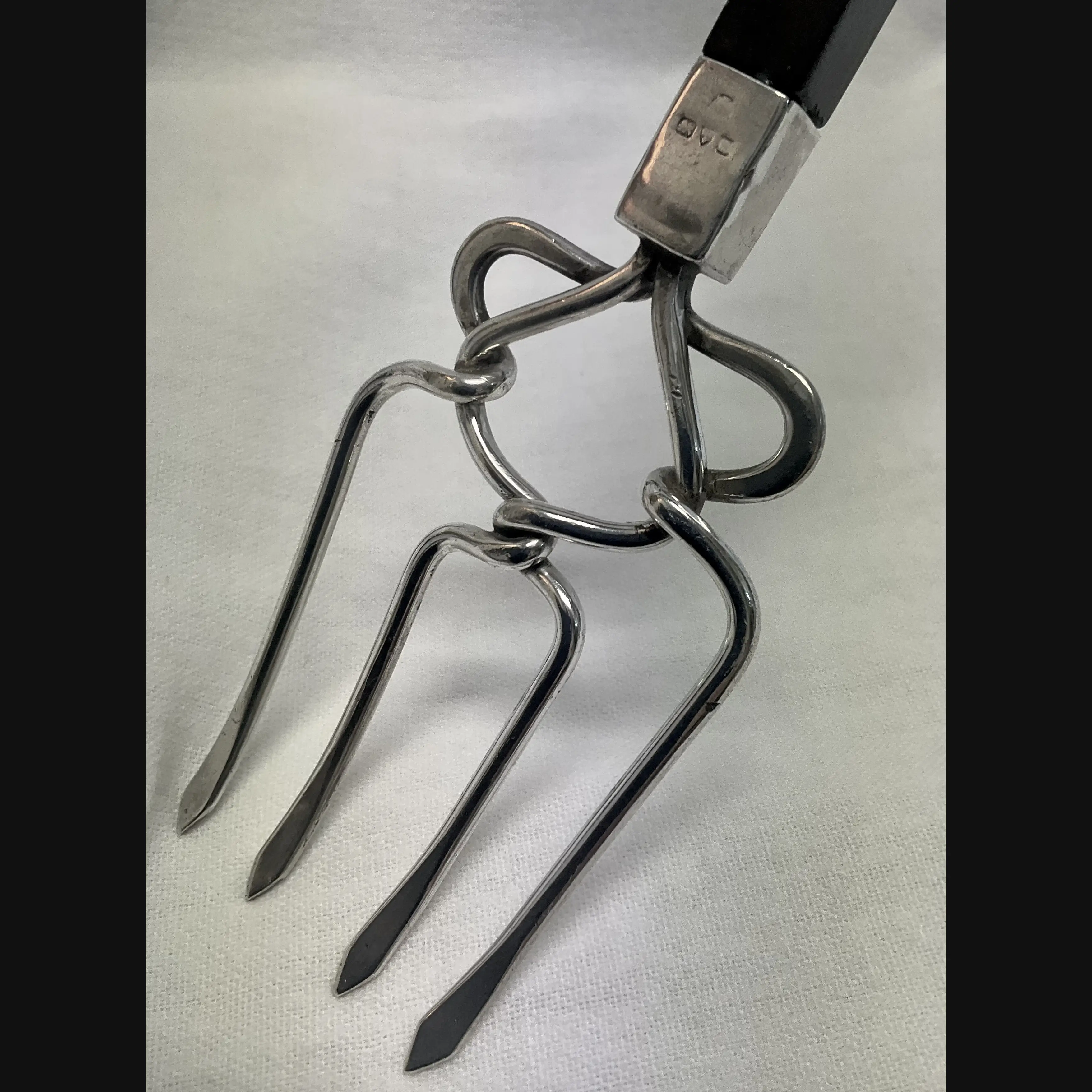 keswick school of industrial art ksia arts and crafts silver toasting fork mounted on ebony handle