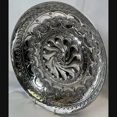 keswick school of industrial art ksia arts and crafts larger silver repousse decorated table bowl with their early 3 fishes design c1922