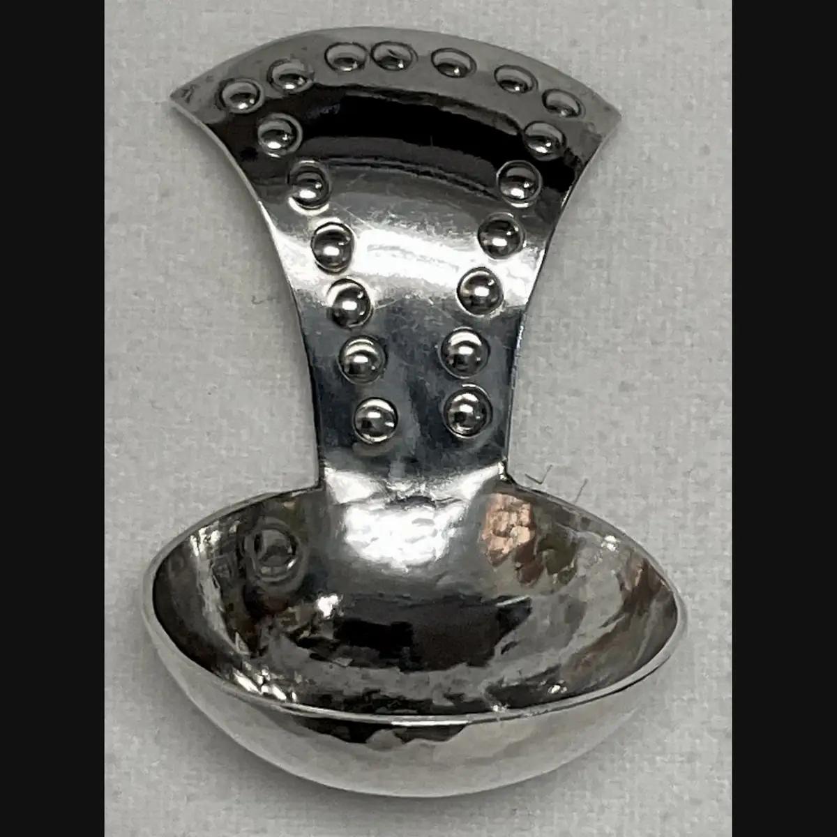 keswick school of industrial art ksia arts and crafts silver caddy spoon with dot border c1909