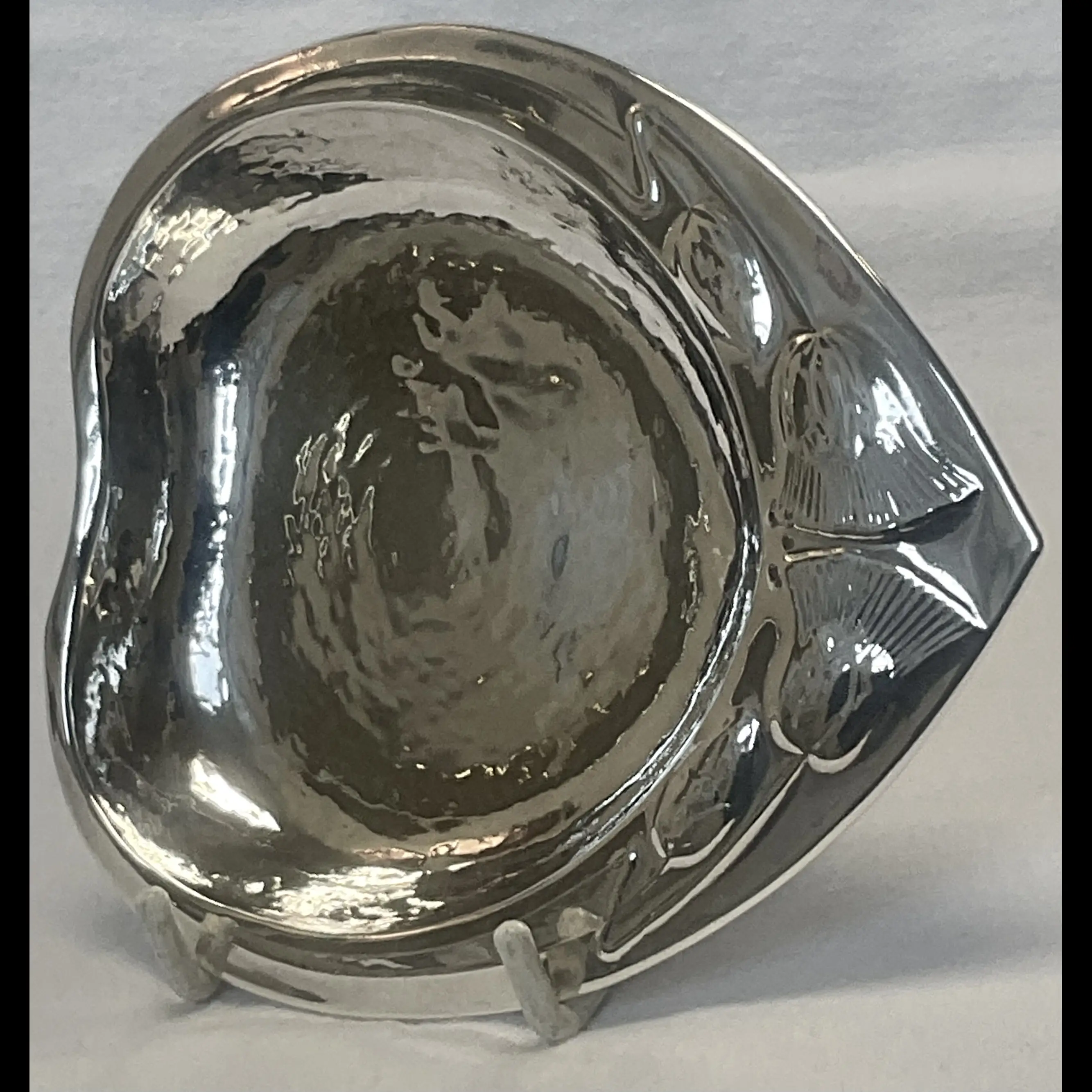 keswick school of industrial art silver arts and crafts card tray with thistle by r temple