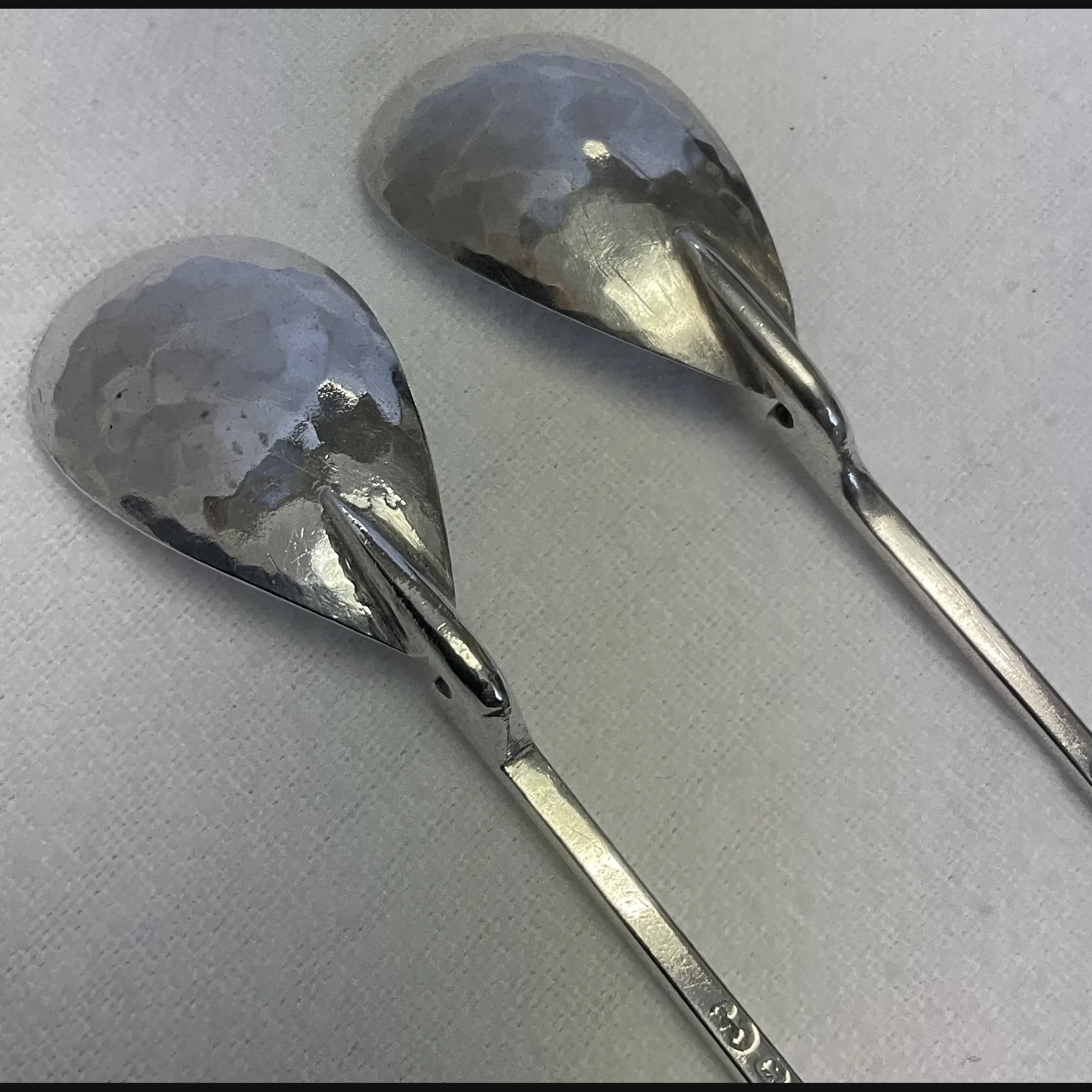 keswick school of industrial art ksia arts and crafts pair of silver roman spoons