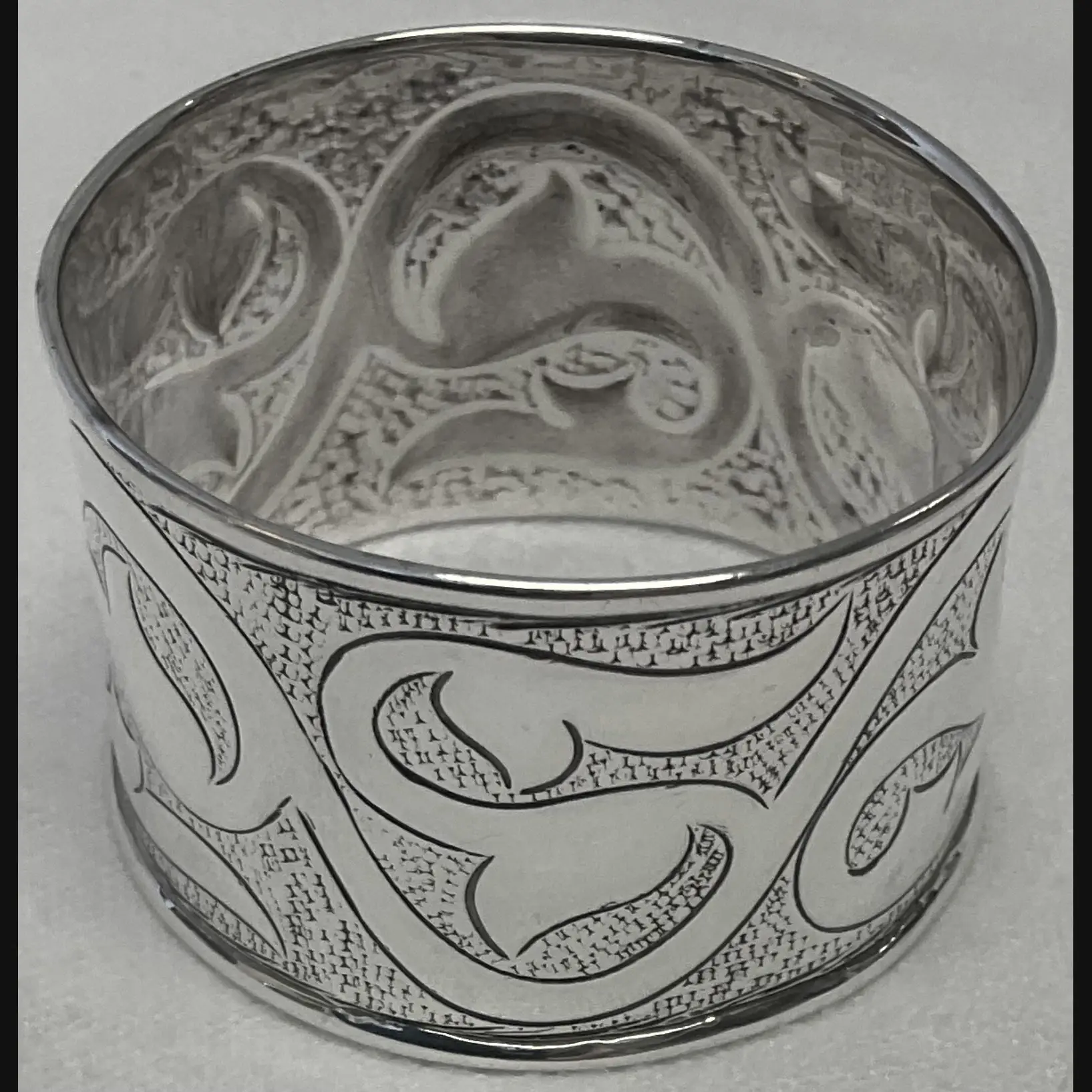keswick school of industrial art ksia arts and crafts silver decorated napkin ring