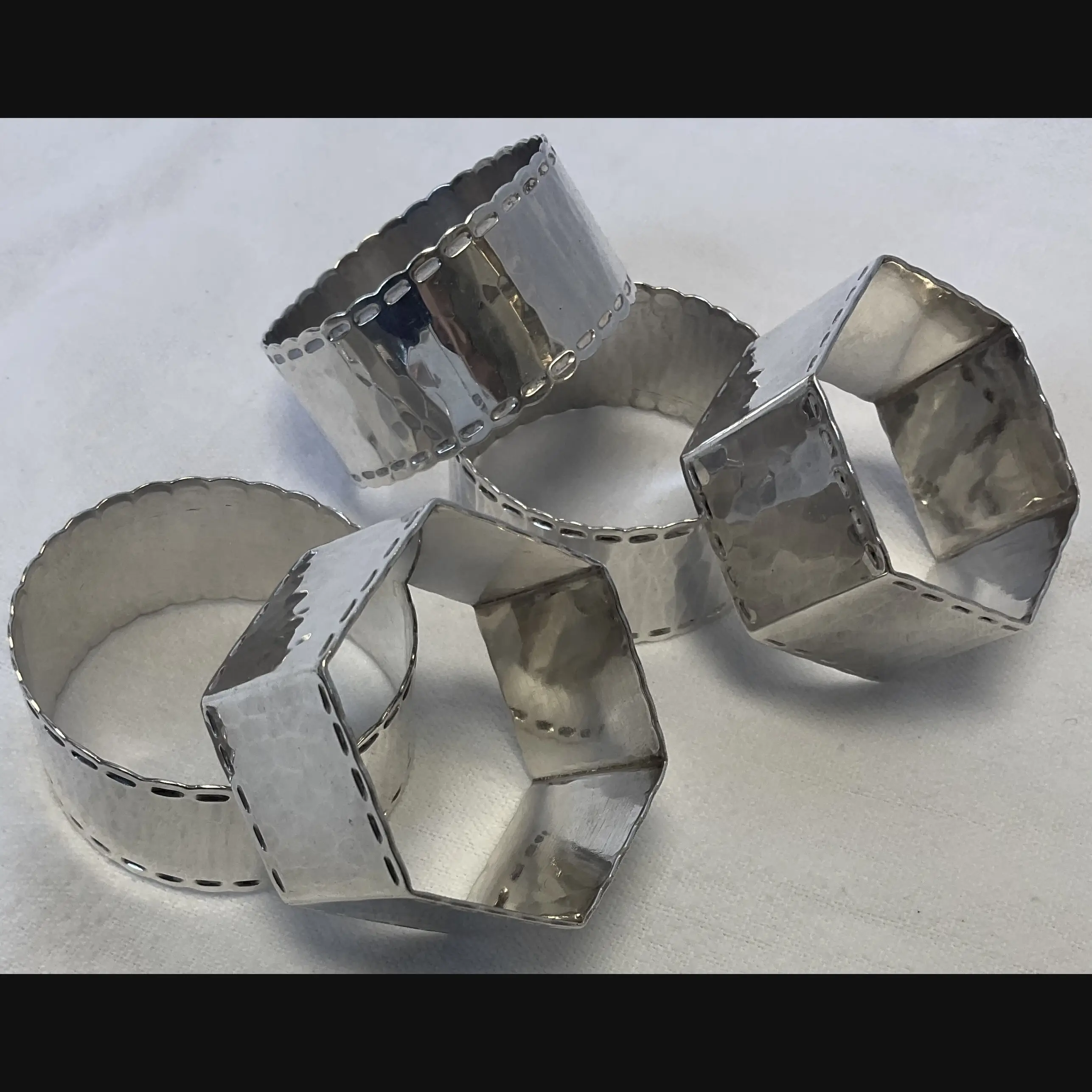 keswick school of industrial art ksia arts and crafts silver napkins selection hexagonal and circular
