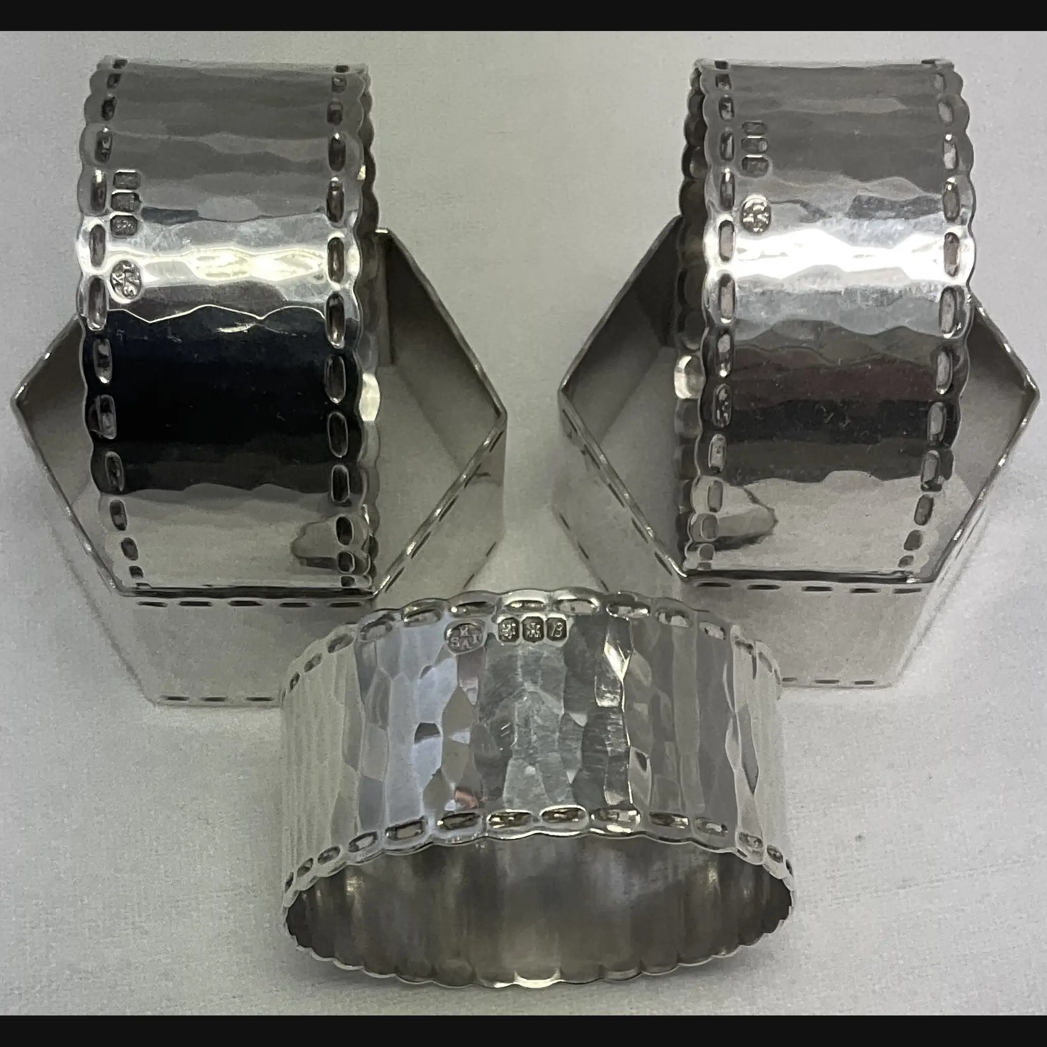 keswick school of industrial art ksia arts and crafts silver napkins selection hexagonal and circular