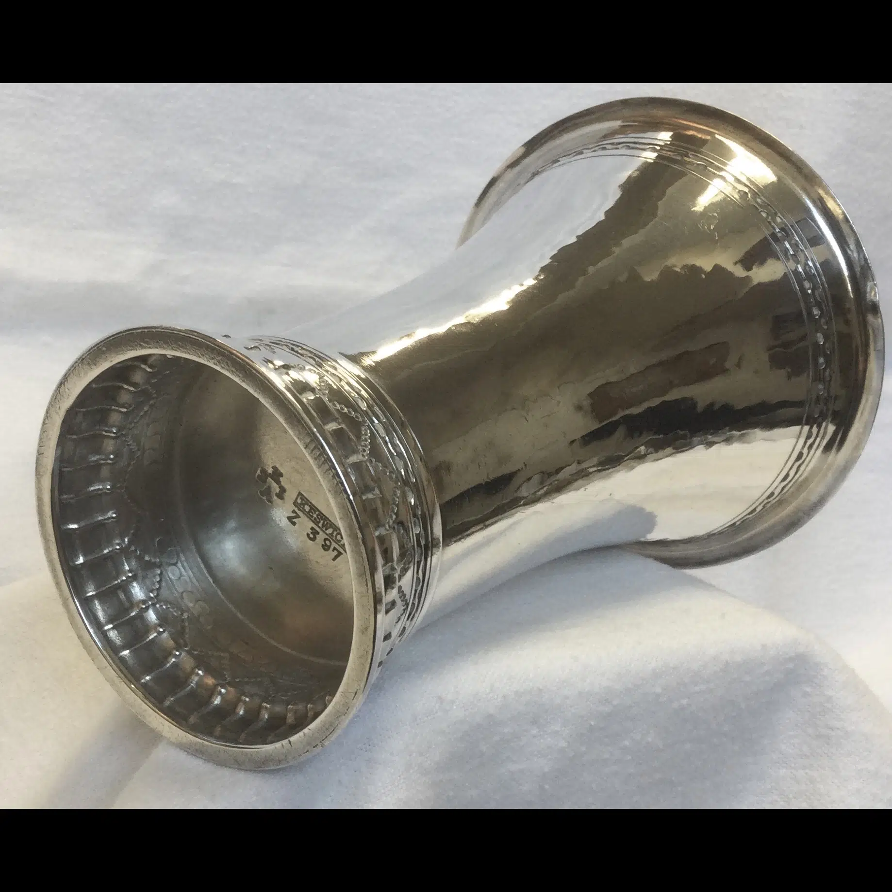 keswick school of industrial art ksia silver plated fluted vase